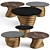 Modern Metal Base Coffee Table 3D model small image 1