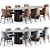 Trendy Dining Set 3D Model 3D model small image 1