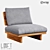 Modern Pine Fabric Armchair 3D model small image 1