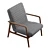 Elegant Vintage Lounge Chair 3D model small image 5