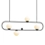 Sleek Black Horizontal Balance Chandelier 3D model small image 1