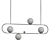 Sleek Black Horizontal Balance Chandelier 3D model small image 2