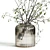 White Branches in Glass Vase 3D model small image 2