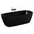 Cast Marble Freestanding Bathtub Black 3D model small image 1