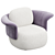 Sleek Bouclé & Velvet Armchair 3D model small image 1