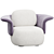 Sleek Bouclé & Velvet Armchair 3D model small image 2