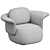 Sleek Bouclé & Velvet Armchair 3D model small image 3