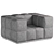 Elegant MAYOR Armchair in Fabric 3D model small image 2