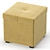 Velvet Beige Alpha Pouffe Ottoman 3D model small image 4