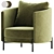 Elegant Tweed Fauteuil Chair Design 3D model small image 4