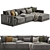 Cozy Modern Gather Sectional Sofa 3D model small image 3