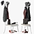 Multifunctional Coat Rack Bench 3D model small image 1