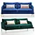 Anzio Captown 3-Seater Sofa Set 3D model small image 1