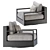 Swivel Lounge Chair Outdoor Ambiance 3D model small image 2