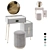 Modern Off-White Vanity Set 3D model small image 1