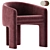 Milo Baughman Velvet Armchair Design 3D model small image 1