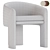 Milo Baughman Velvet Armchair Design 3D model small image 6