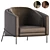 Elegant FIL NOIR Armchair Design 3D model small image 1