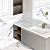 Modern Bathroom Vanity with Gessi Faucet 3D model small image 3