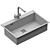 Steel Kitchen Sink AquaSanita Air 3D model small image 4