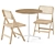 Beech Dining Table and Rattan Chair 3D model small image 2