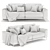 Modern Norton Sofa Bed 3D model small image 5