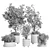 Concrete Vase Indoor Plant Set 3D model small image 7