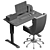 Electric Height Adjustable Standing Desk 3D model small image 7