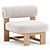 Elegant Piemont Oyster Accent Chair 3D model small image 1