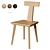 Modern Oak Finish Dining Chair 3D model small image 1