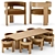 Rustic Charm Oslo Dining Set 3D model small image 1