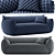 Nuvola Gervasoni Gray Blue Sofa 3D model small image 1