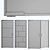 Modular Glass Door Set, Customizable 3D model small image 5