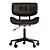 Luxe Adjustable Wood Desk Chair 3D model small image 2