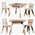 Woodland Table & Animal Chairs 3D model small image 1