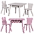 Woodland Table & Animal Chairs 3D model small image 5