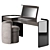 Sleek Makeup Vanity Set & Ottoman 3D model small image 1