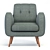 Elegant Valeria Tufted Armchair 3D model small image 2