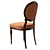 Elegant Bellotti 1376 Walnut Chair 3D model small image 3