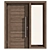 Russian Wooden Front Door Set 3D model small image 1