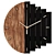 Rustic Abstract Wooden Wall Clock 3D model small image 1