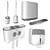 Modern Bathroom Accessory Set with MVM Touch 3D model small image 1