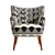 Elegant Petite Accent Armchair 3D model small image 2