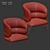 Japanese Elegance Lounge Armchair 3D model small image 6