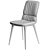 Curved Leather Coco Chair with Metal Frame 3D model small image 3