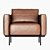 Luxurious Tan Leather Armchair 3D model small image 2