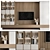 Modern White Wood TV Wall 3D model small image 1