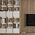 Modern White Wood TV Wall 3D model small image 2