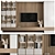 Modern White Wood TV Wall 3D model small image 4