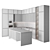 Modular Kitchen 101 3D model small image 5